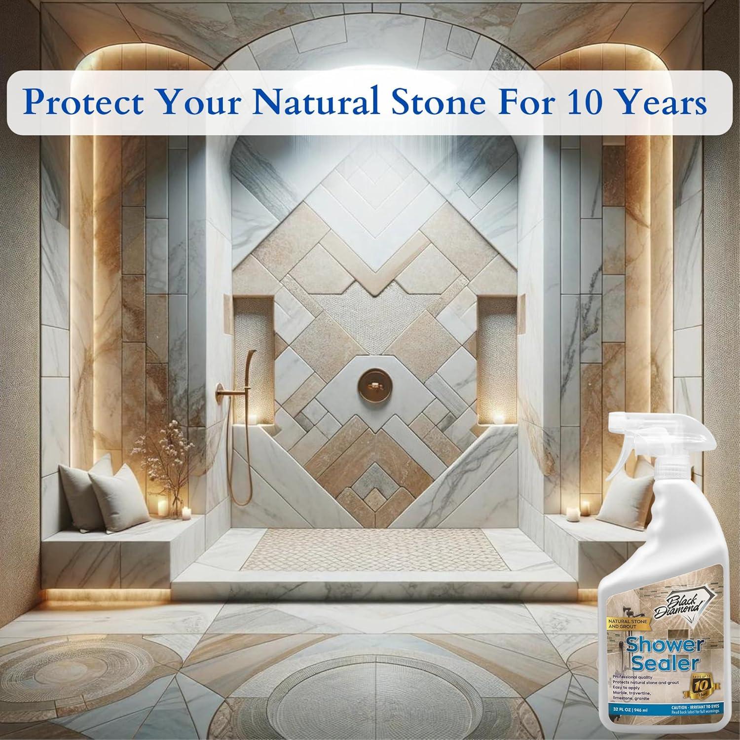 Black Diamond 32 Fl Oz Natural Stone and Grout Shower Sealer