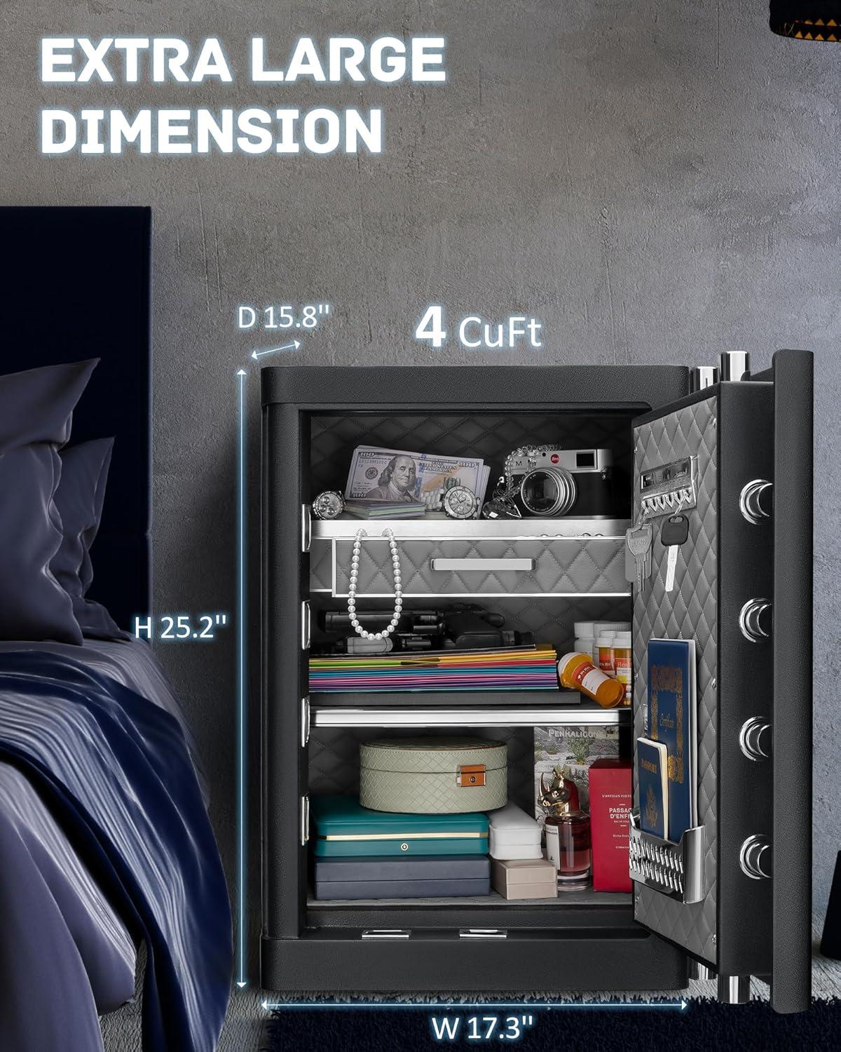 MASTER CRAFT WINDOW AND DOOR Large Safe Box ,4.2 Cubic Feet Home Safe Box With Fireproof Waterproof 27.6In Security Big Safe With Electronic Keypad Digital Lock For Office Hotel