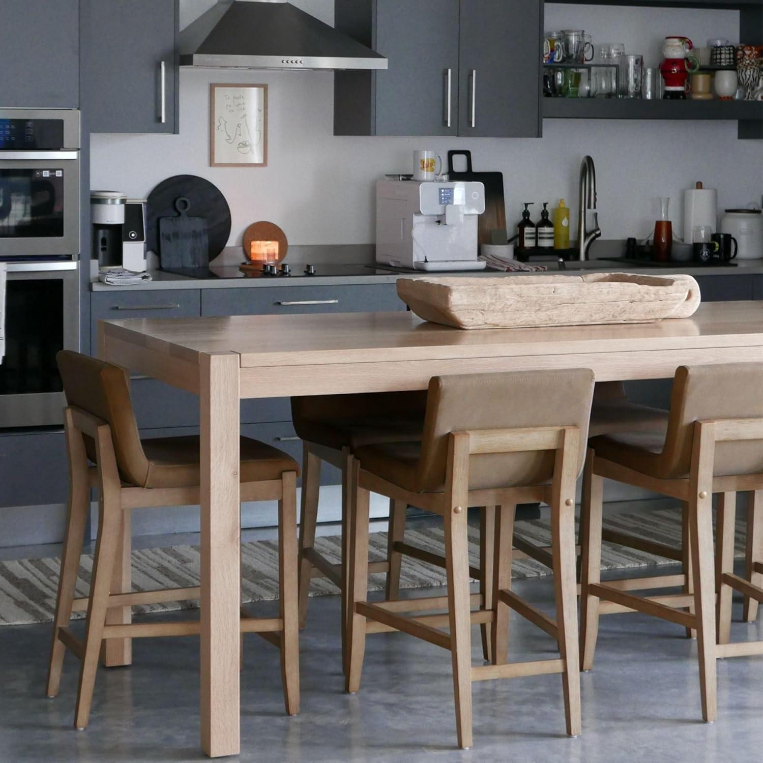 Nathan James Upholstered Wooden Stool