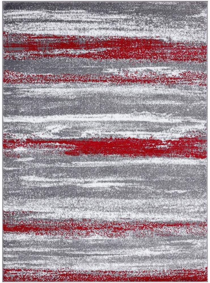 Luxe Weavers Modern Abstract Red 6x9 Area Rug
