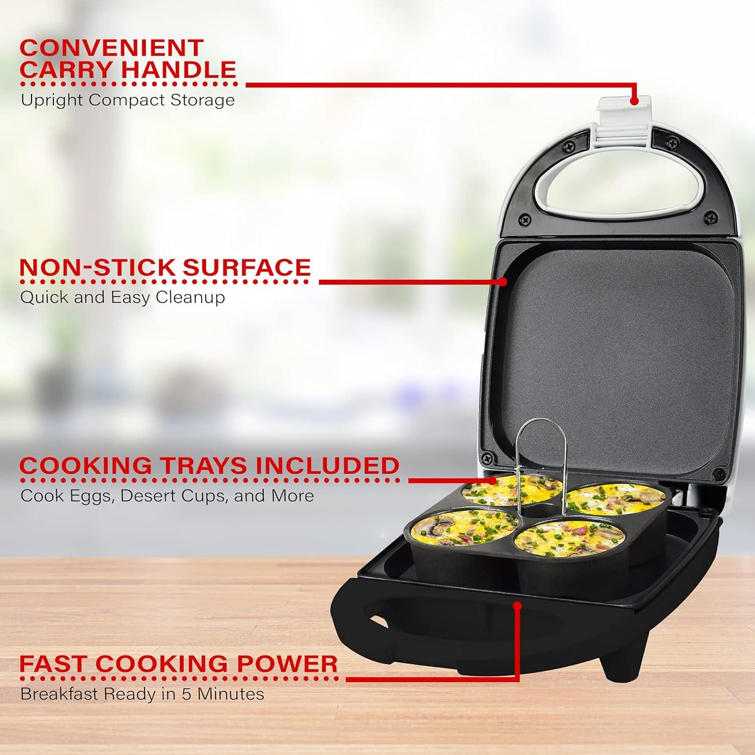 Brentwood TS-256W 530-Watt Mini Sous Vide-Style 8.5in. Length, 3.5in. Height Egg Bite Maker - White