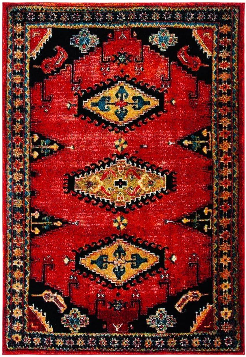 Vintage Hamadan VTH251 Power Loomed Accent Rug - Red/Black - 2'7"x5' - Safavieh.