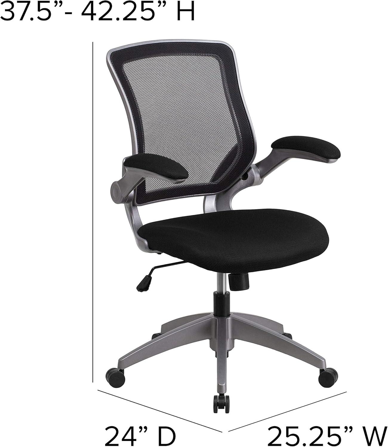 Black Mesh Ergonomic Task Chair with Adjustable Arms