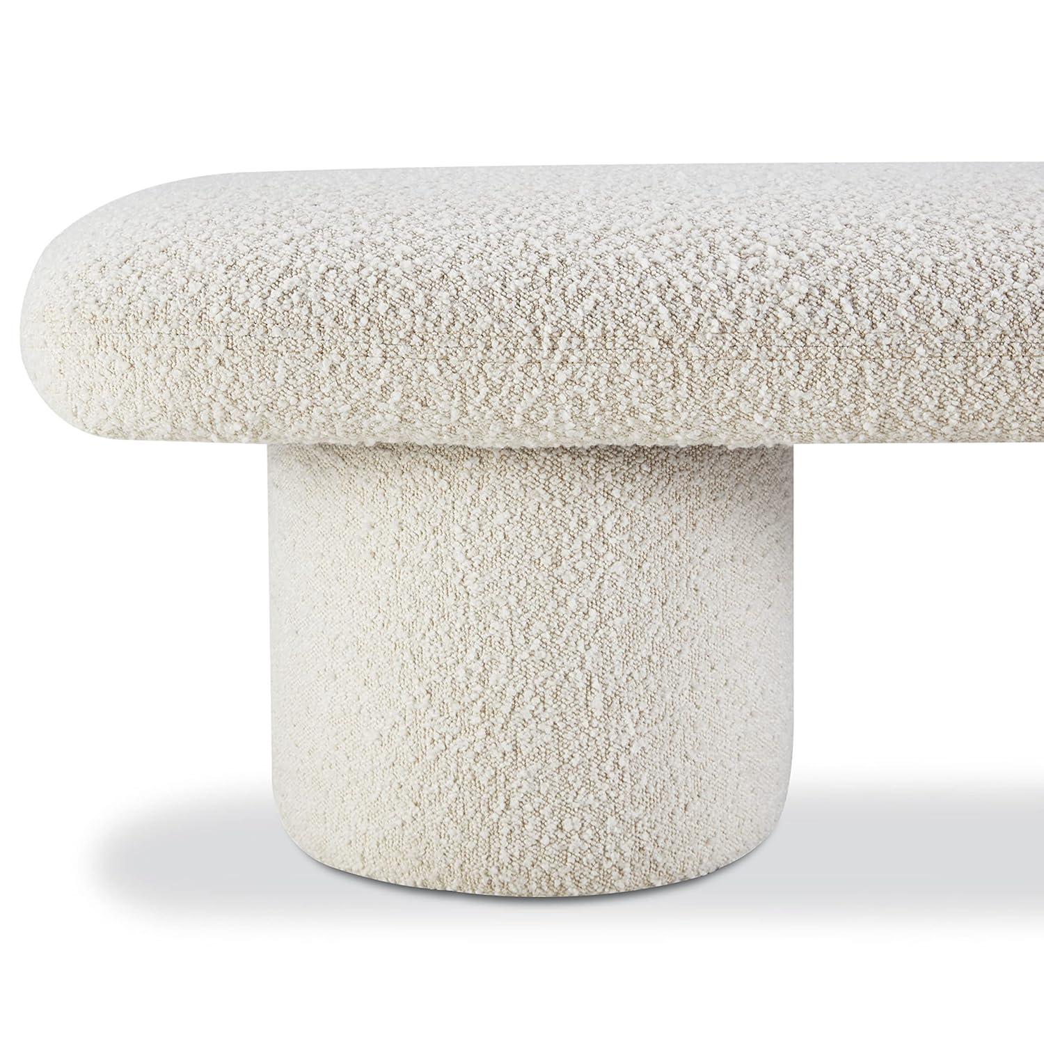 Poly and Bark Poly & Bark Este Bench - Boucle Mid Century Modern Crema White Boucle