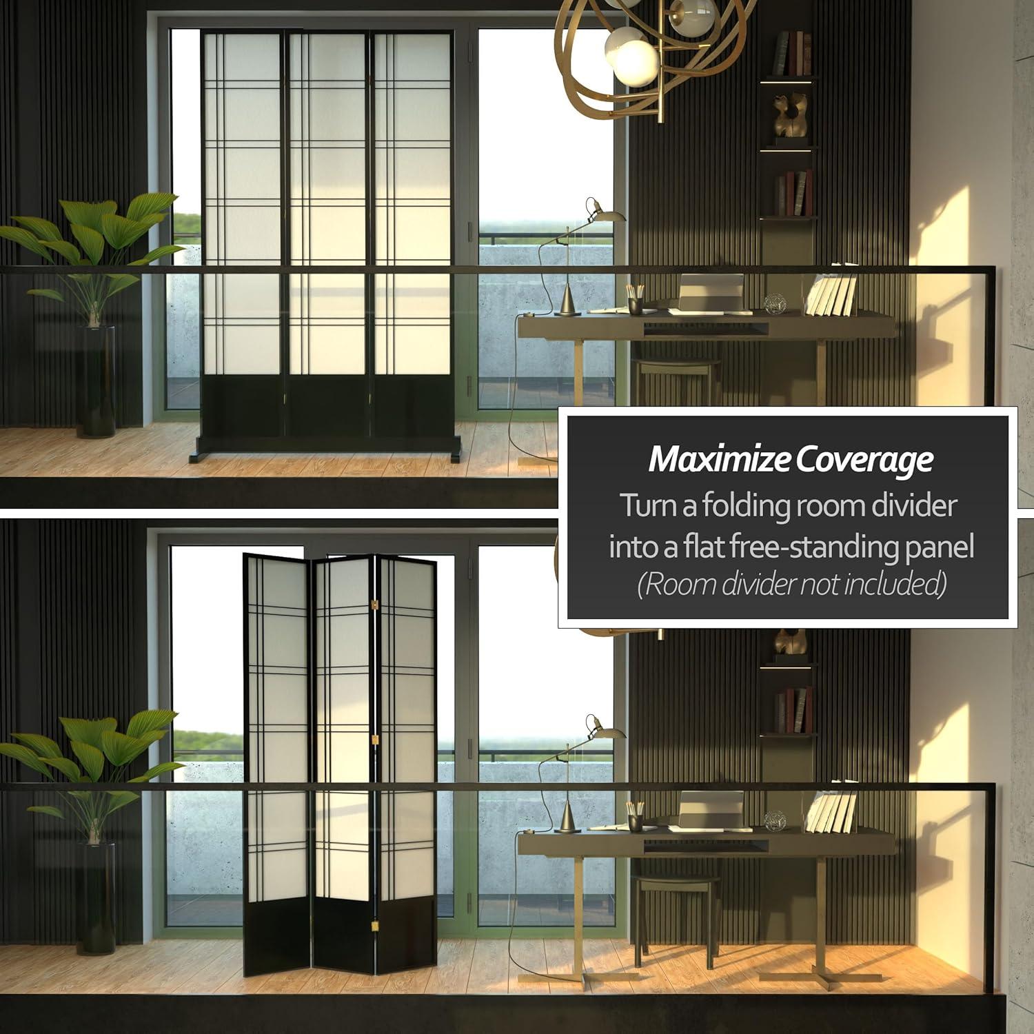 Room Divider Stand Black 3 Panel