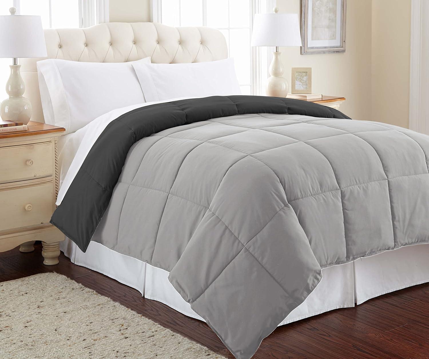 Modern Threads Sanctuary by PCT Down Alternative Microfiber Quilted Reversible Comforter & Duvet Insert - Soft, Comfortable Alternative to Goose Down - Bedding for All Seasons