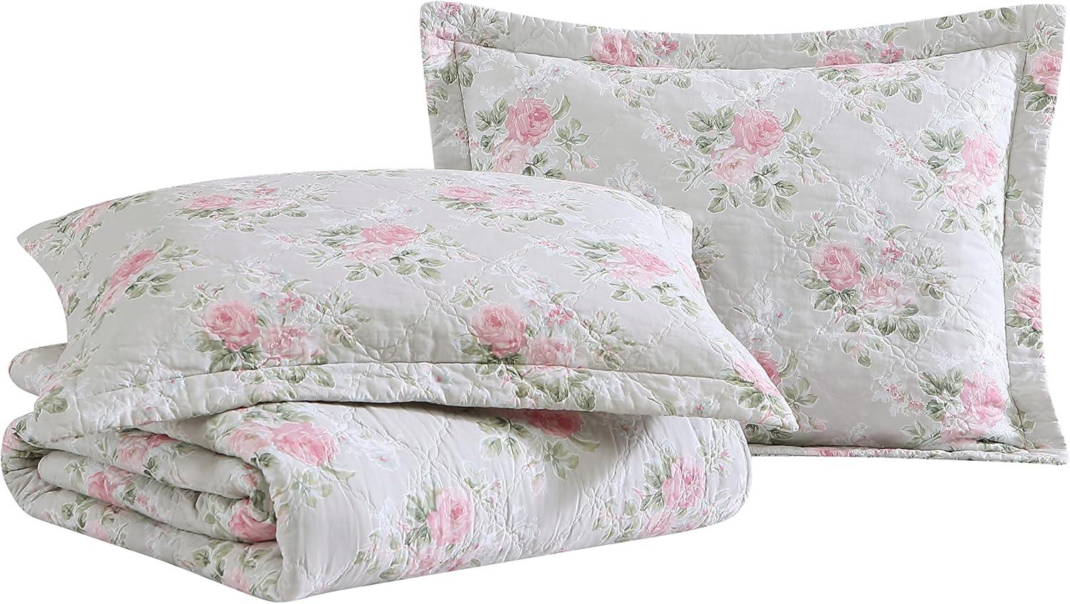 Melany Rose Print Cotton Quilt Set Pink - Laura Ashley