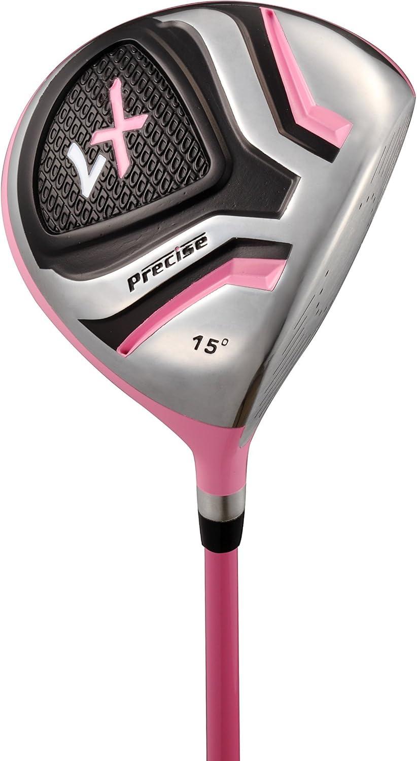 Precise X7 Junior Boys & Girls Complete Left Handed Golf Clubs Set for Children - Age 3-5, Pink Color