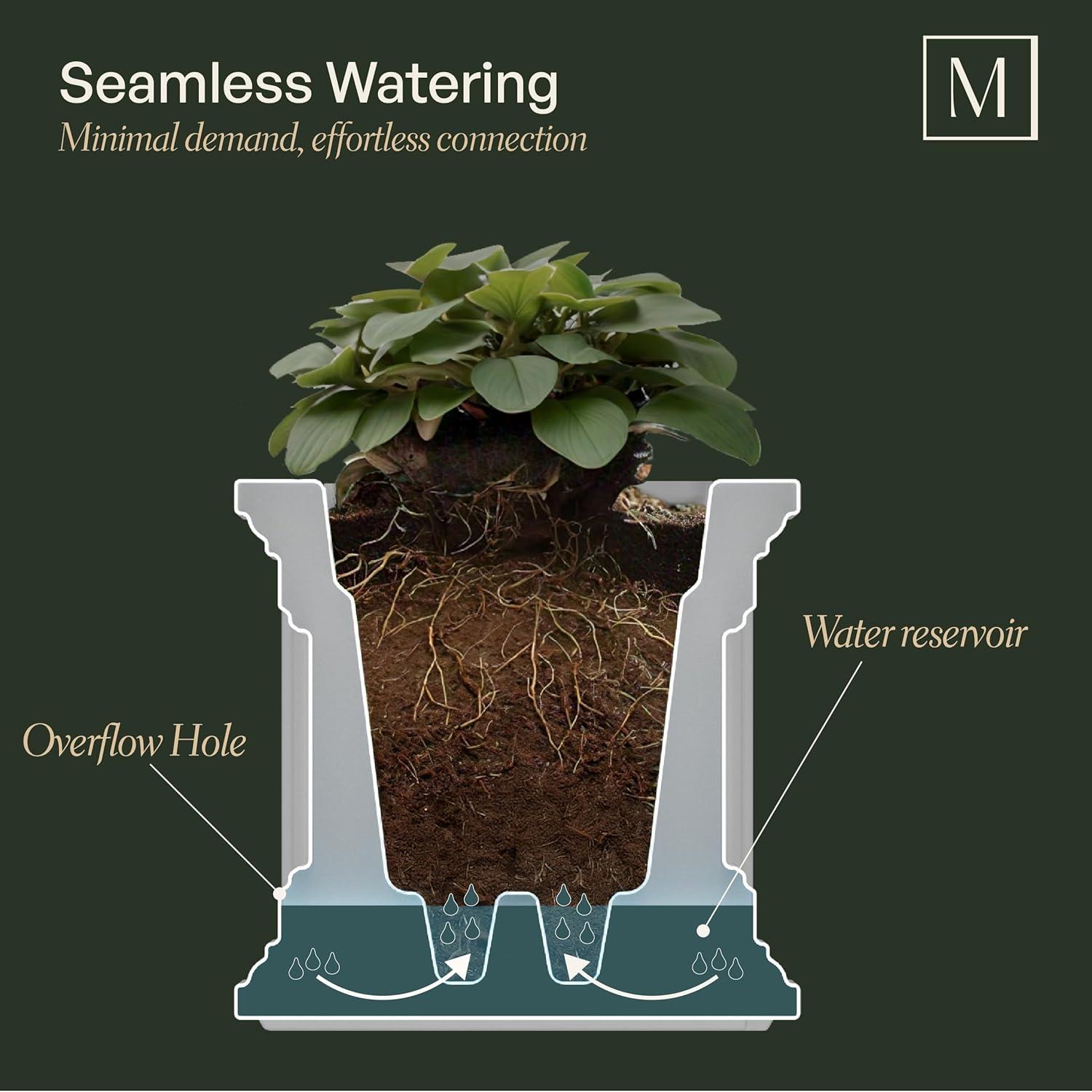 Mayne Inc. Nantucket Square Resin Planter Box with Water Reservoir