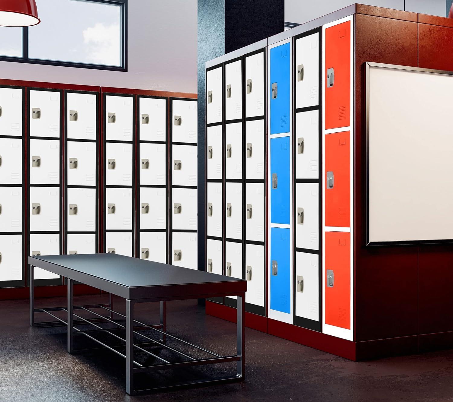 AdirOffice 12'' Wide Steel 4-Tier School and Gym Locker