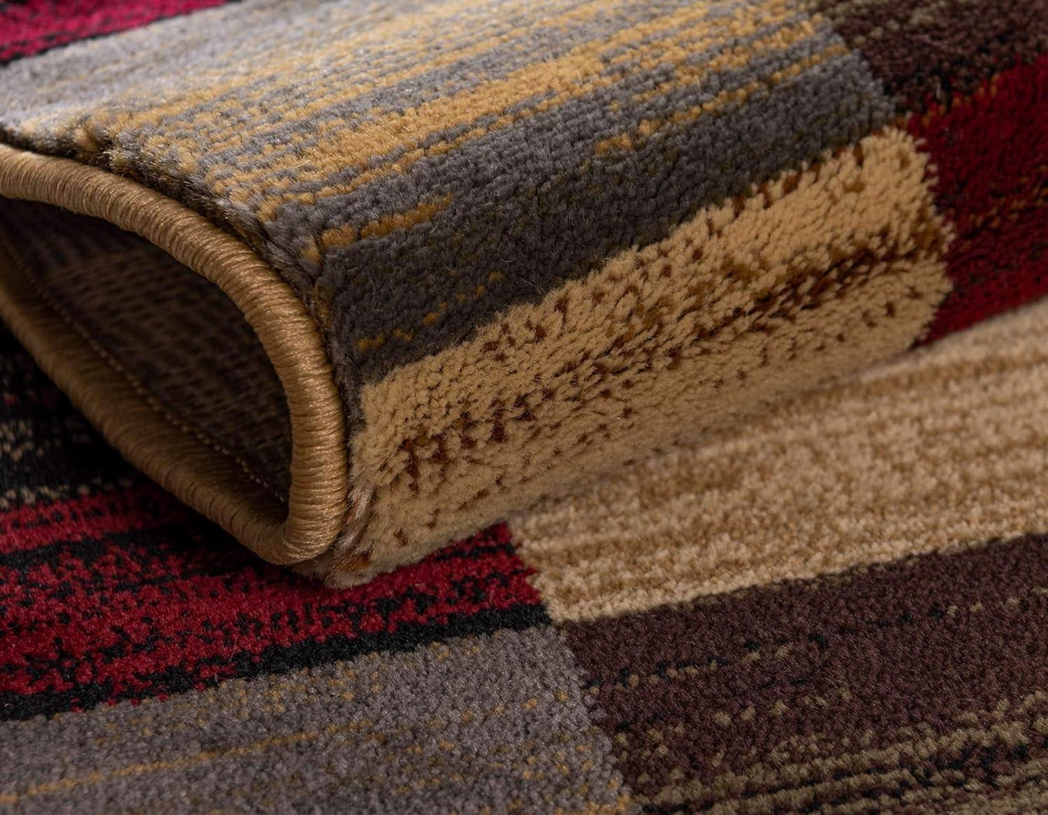 Unique Loom Barista Collection Area Rug - Gava (5' 3" x 8' Rectangle Multi/Brown)