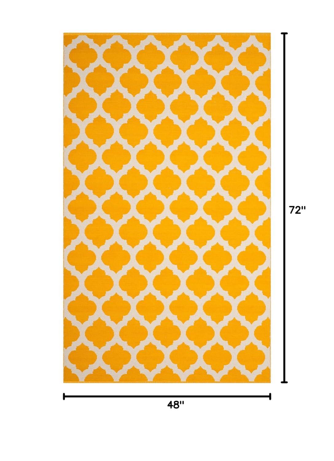 Montauk MTK723 Hand Woven Indoor Area Rug - Yellow/Ivory - 4'x6' - Safavieh.