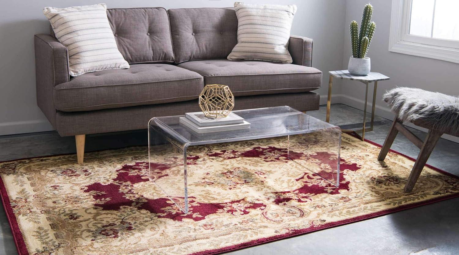 Regal Medallion 9' x 12' Red Synthetic Area Rug