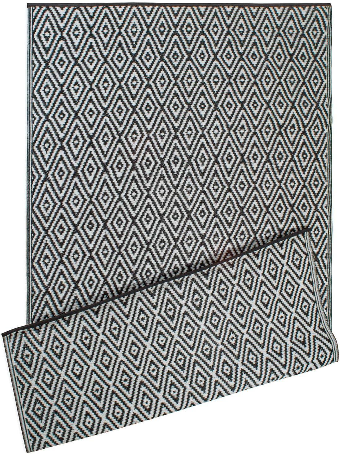 DII Reversible Indoor/Outdoor Diamond Woven Rug, 4x6', Aqua