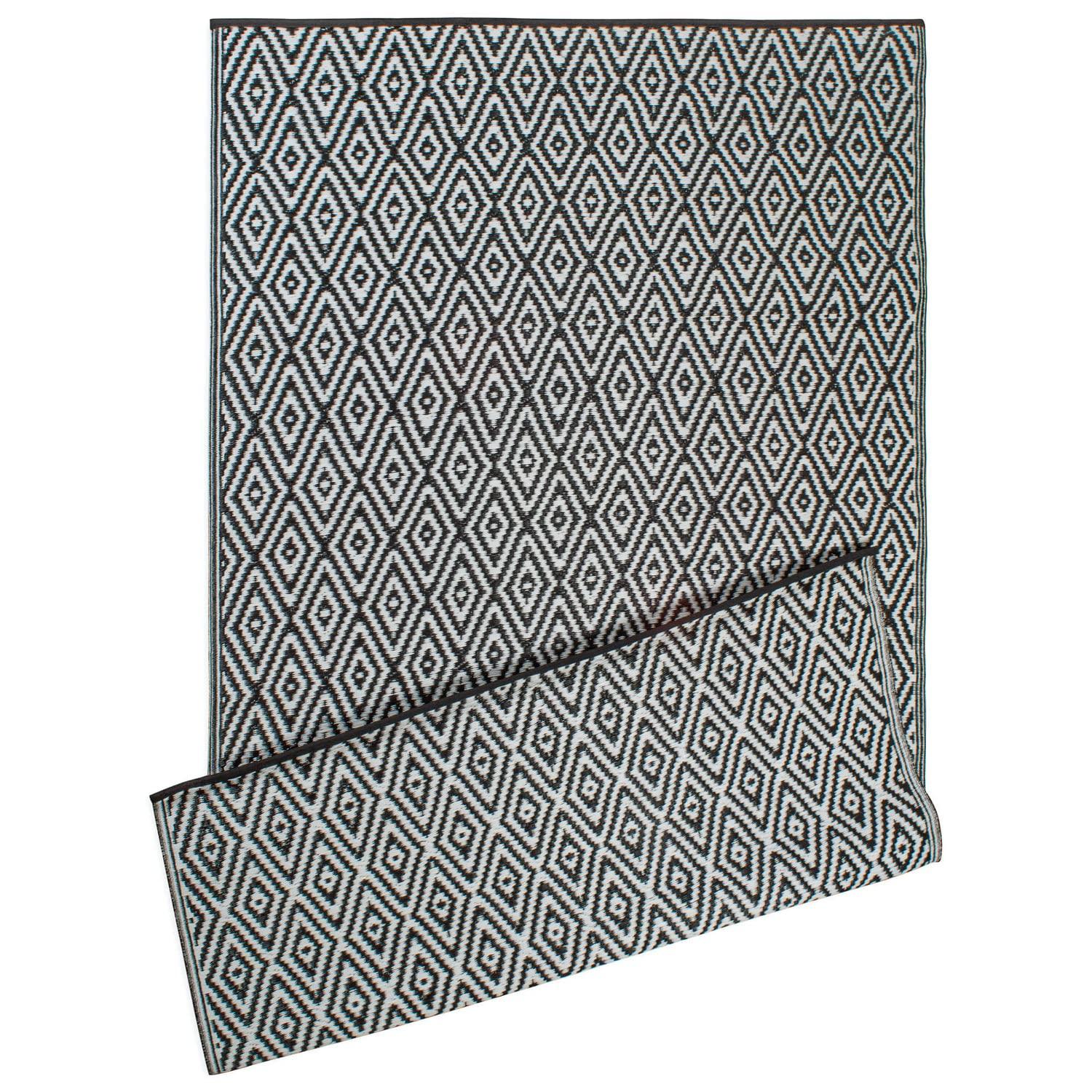 DII Reversible Indoor/Outdoor Diamond Woven Rug, 4x6', Aqua