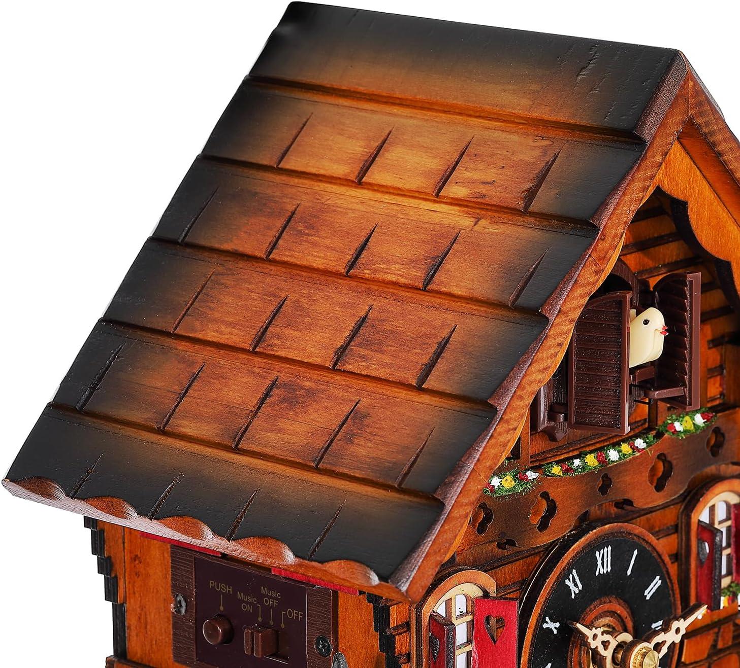 Traditional Wooden Black Forest Cuckoo Clock with Pendulum