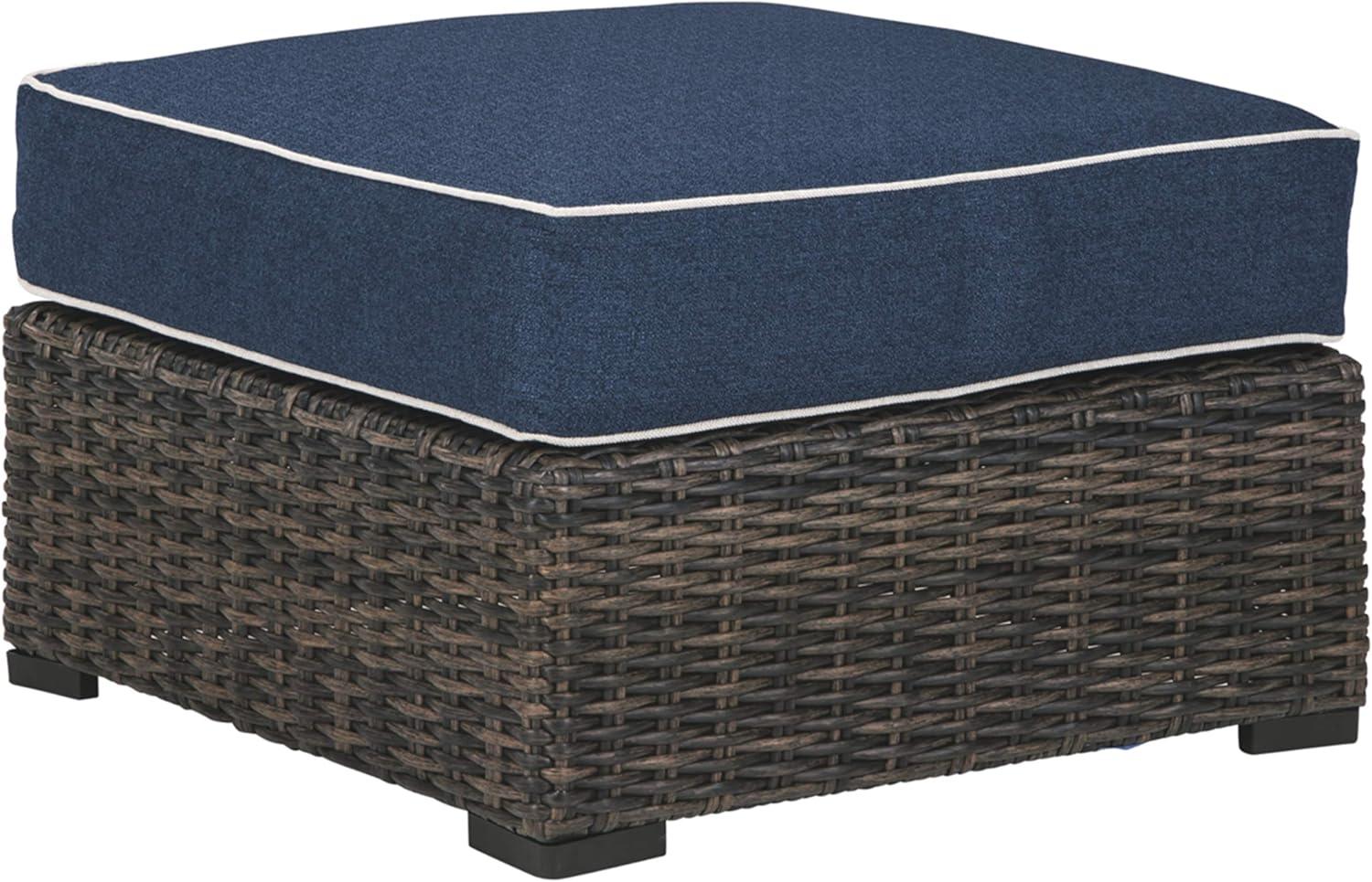 Signature Design by Ashley Grasson Lane Loveseat with Cushion in Brown and Blue