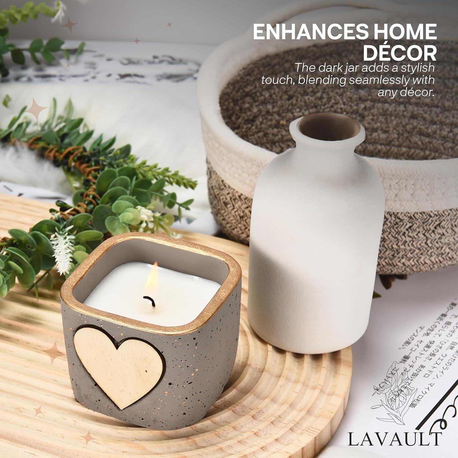 Lavault Long Burning Self Personalized Votive Candles Fragnance-Free in Reusable Containers-Purple
