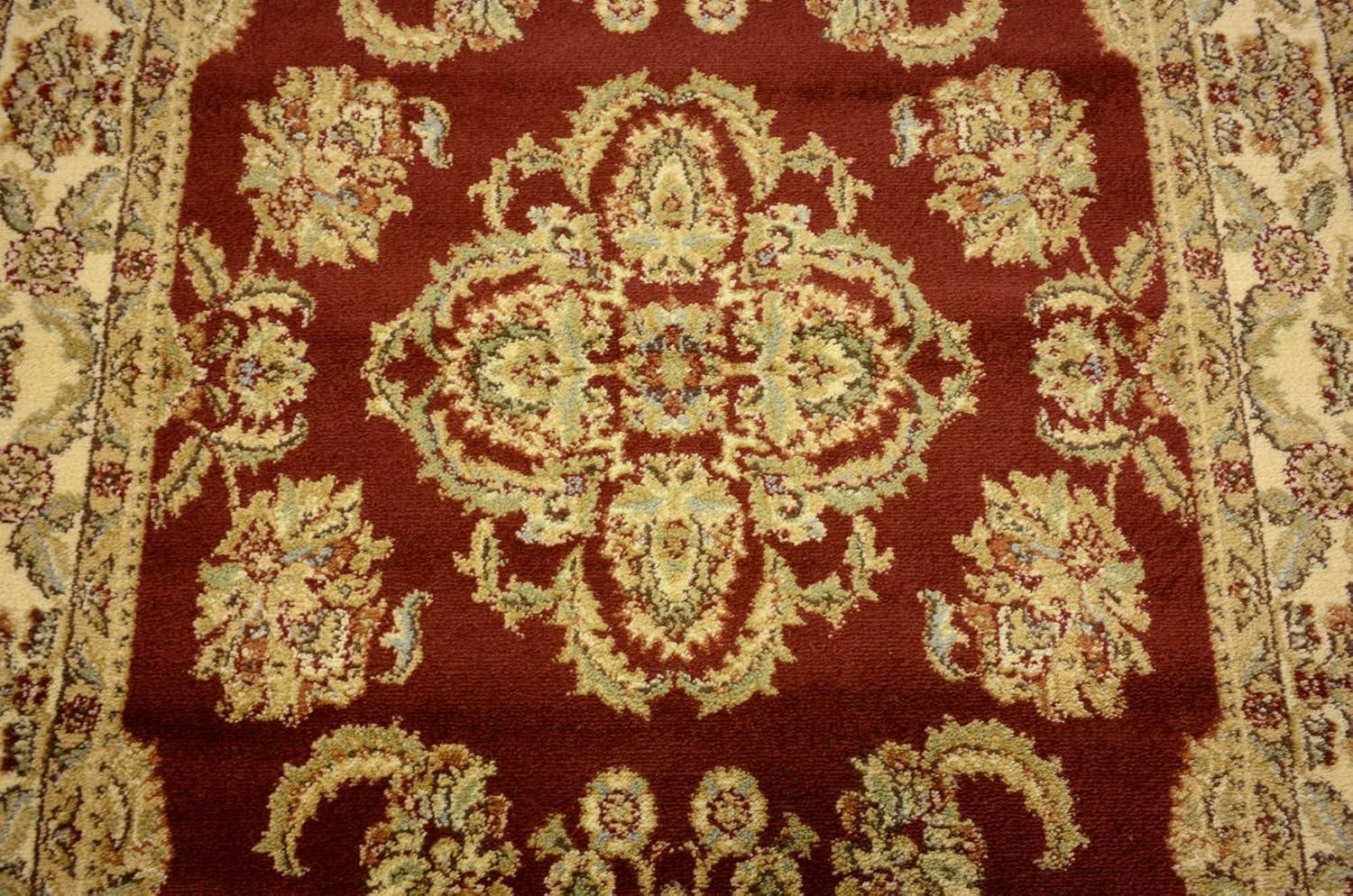 Unique Loom Voyage Collection Area Rug - Reddington (4' 1" Square Red/Cream)