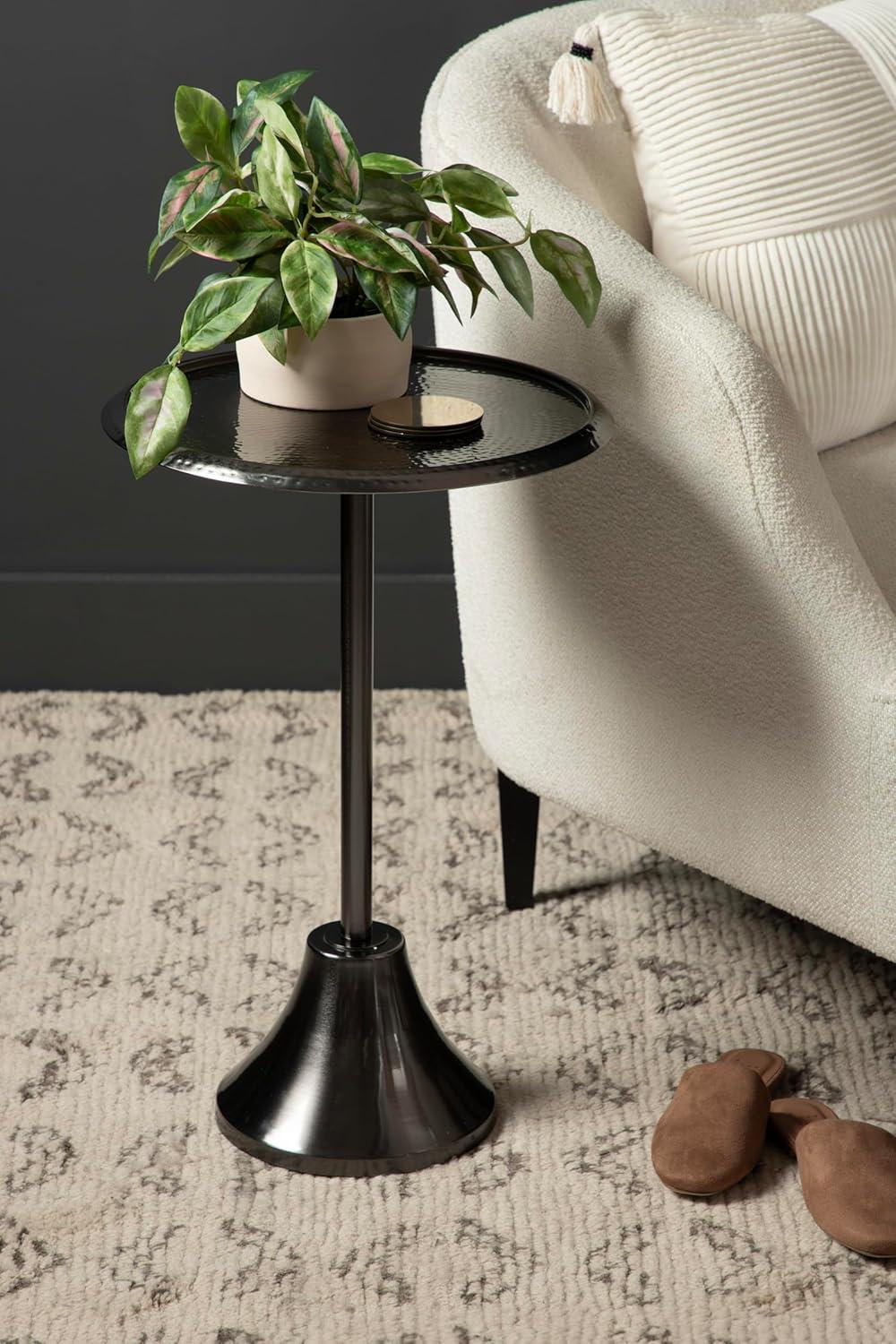 Kate and Laurel Sanzo Metal Side Table, 15x15x24, Pewter