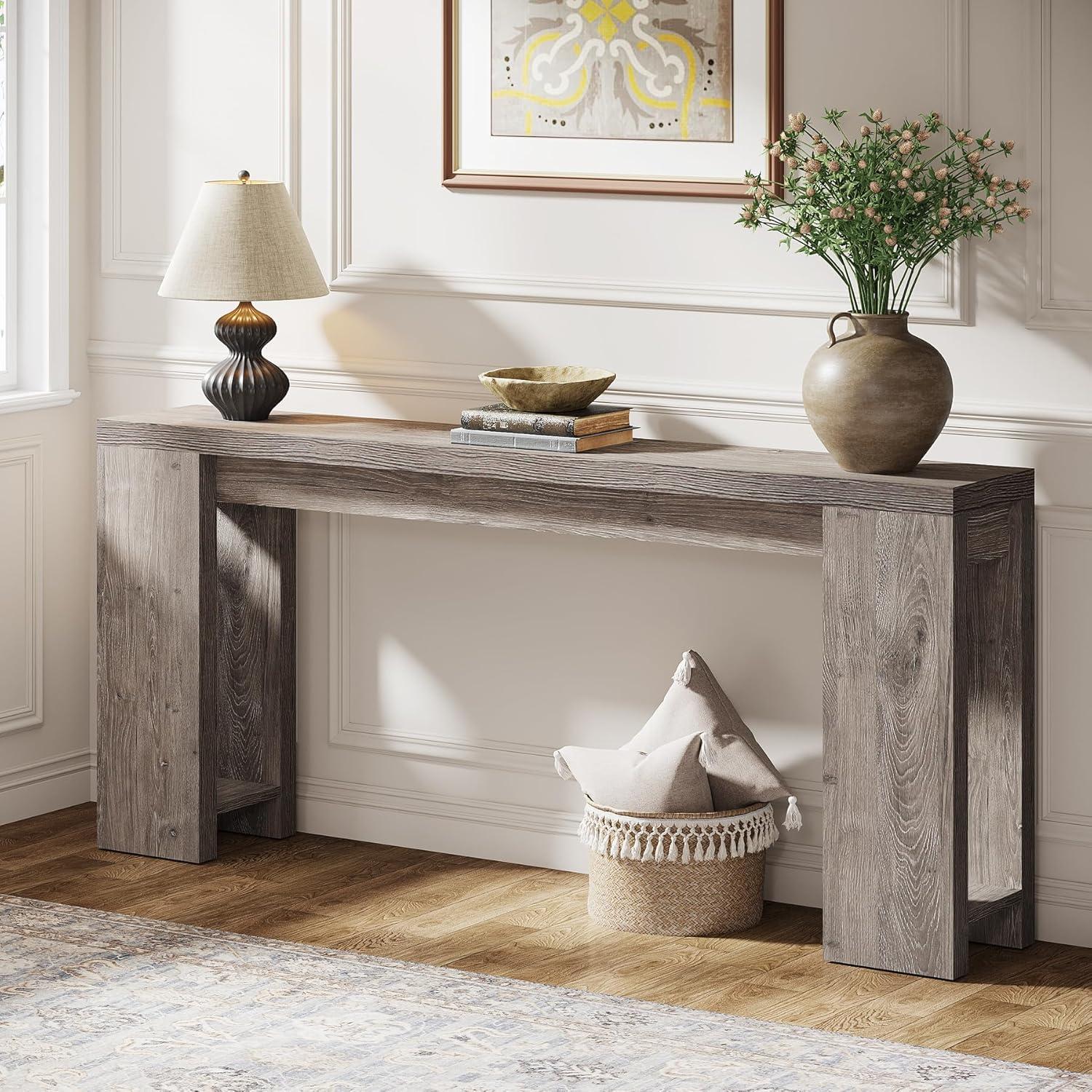 Millwood Pines 70.9" Console Table For Entryway, Farmhouse Wood Sofa Couch Tale