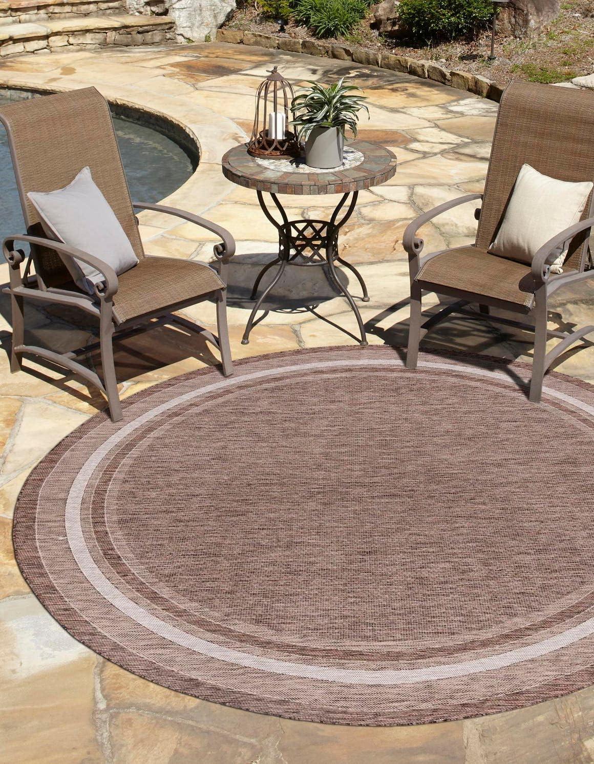 Unique Loom Outdoor Border Soft Border Border Woven Area Rug