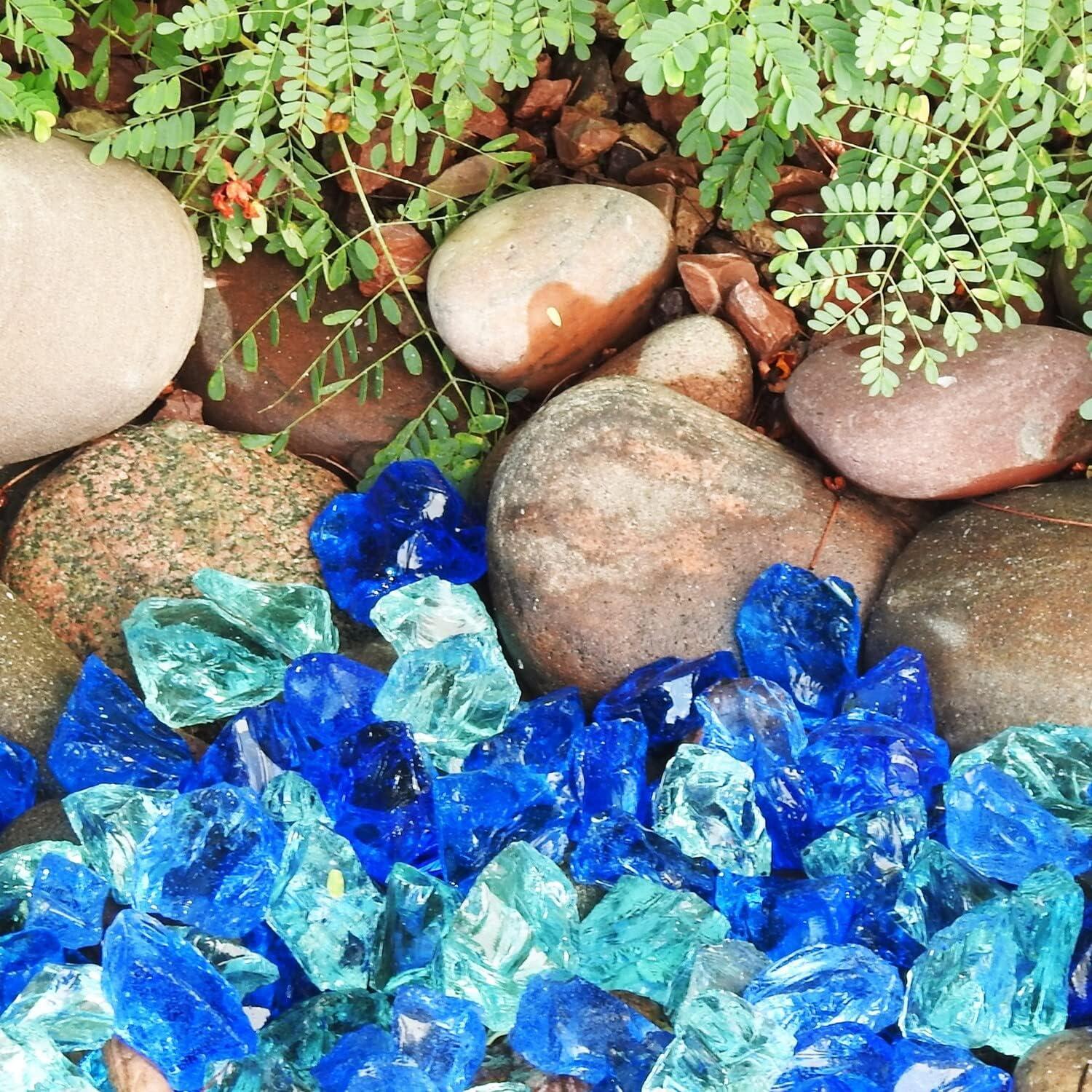 Bahama Blend Blue and Aqua Recycled Landscape Glass