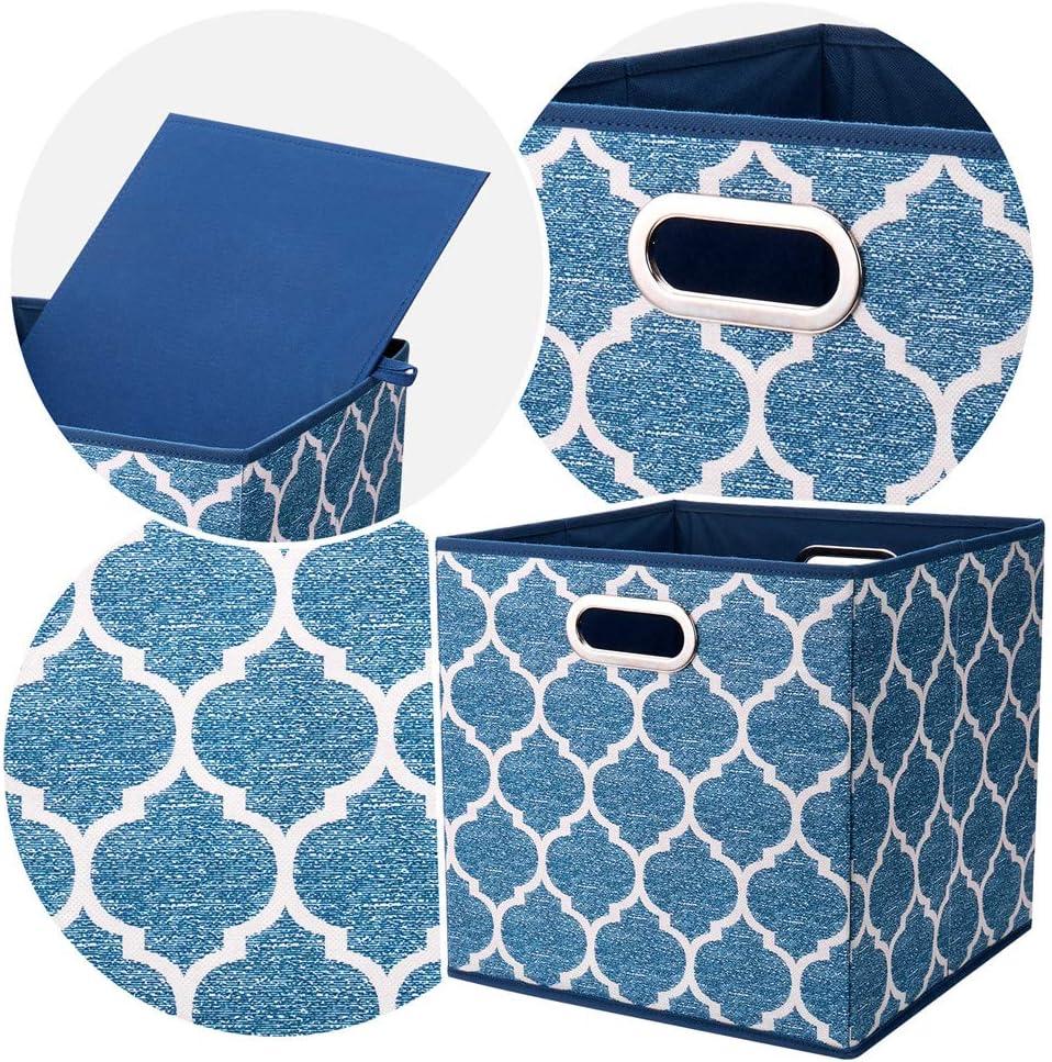 Folding cloth cube storage box basket frame medal pattern package of 3 pieces, with strong storage capacity