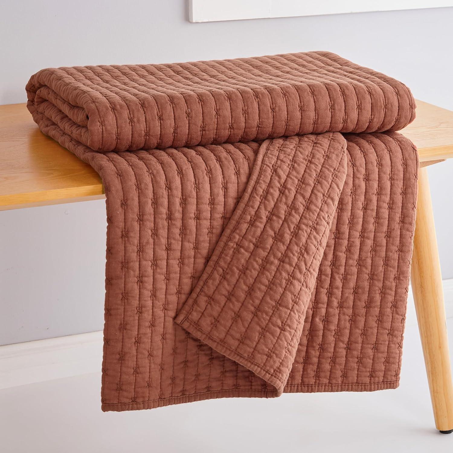 Madison Park Journey Oversized Quilted Throw with Scalloped Edges