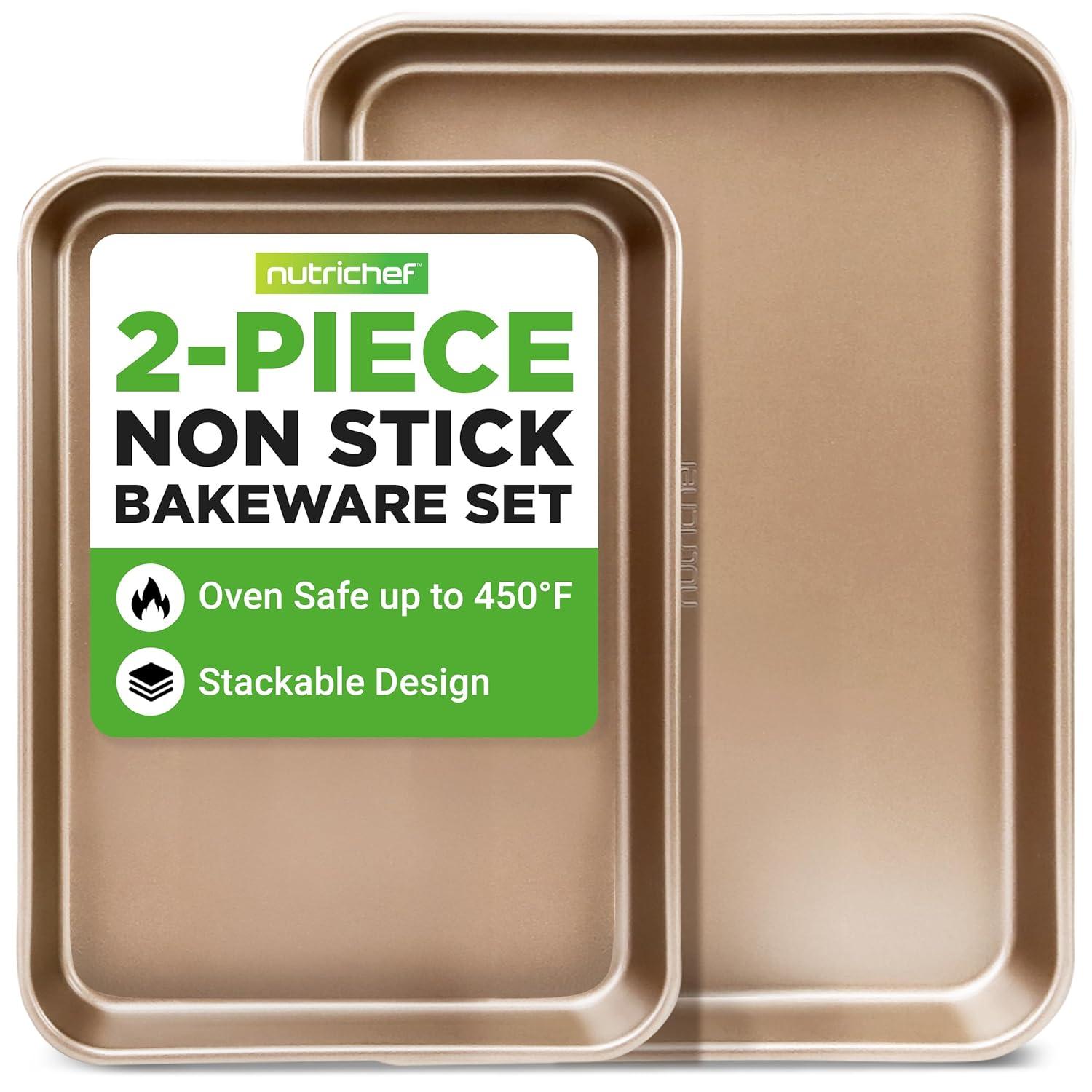 NutriChef NutriChef Non-Stick Steel 2 Piece Baking Sheet Set