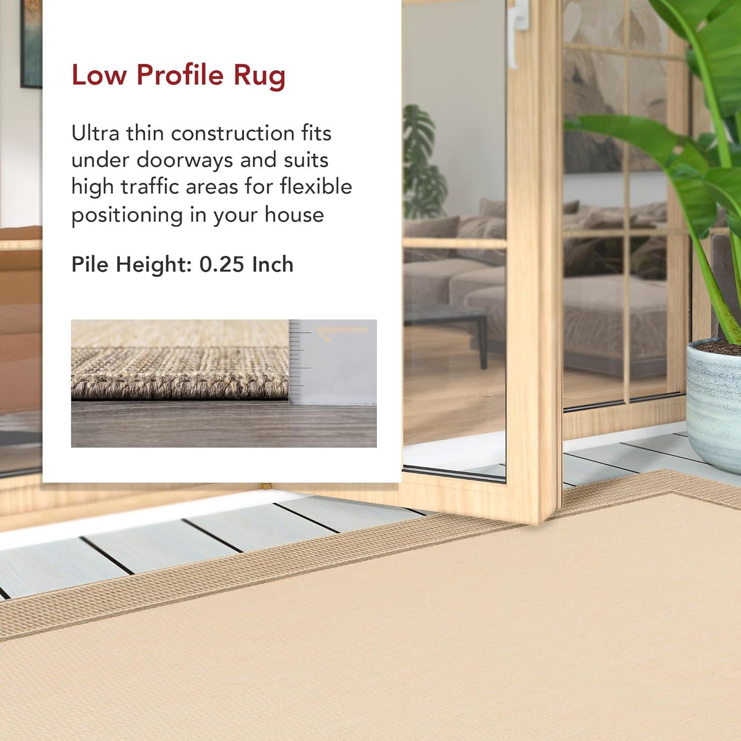 nuLOOM Gris Border Indoor/Outdoor Area Rug, 5' 3" x 7' 6", Beige