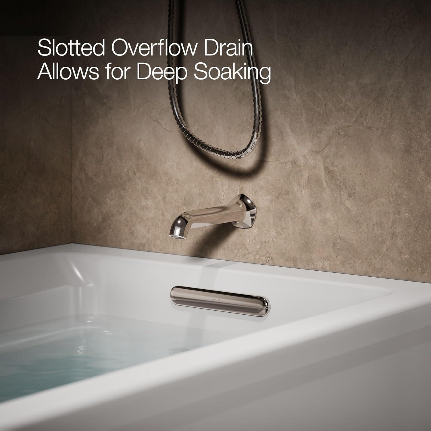 72" x 36" Acrylic Alcove Soaking Bathtub with Comfort Depth