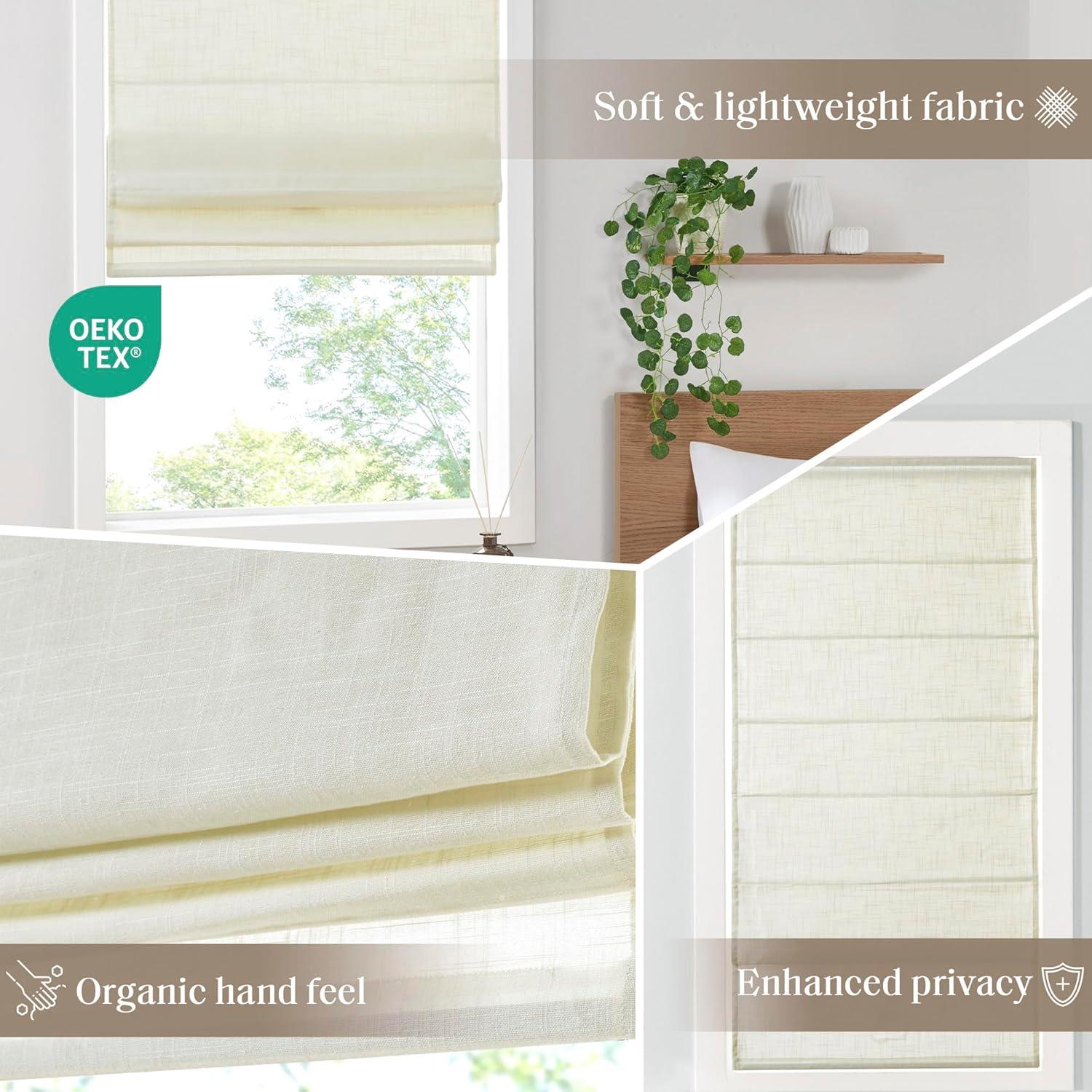 Madison Park Kyler Linen Blend Light Filtering Single Roman Shade