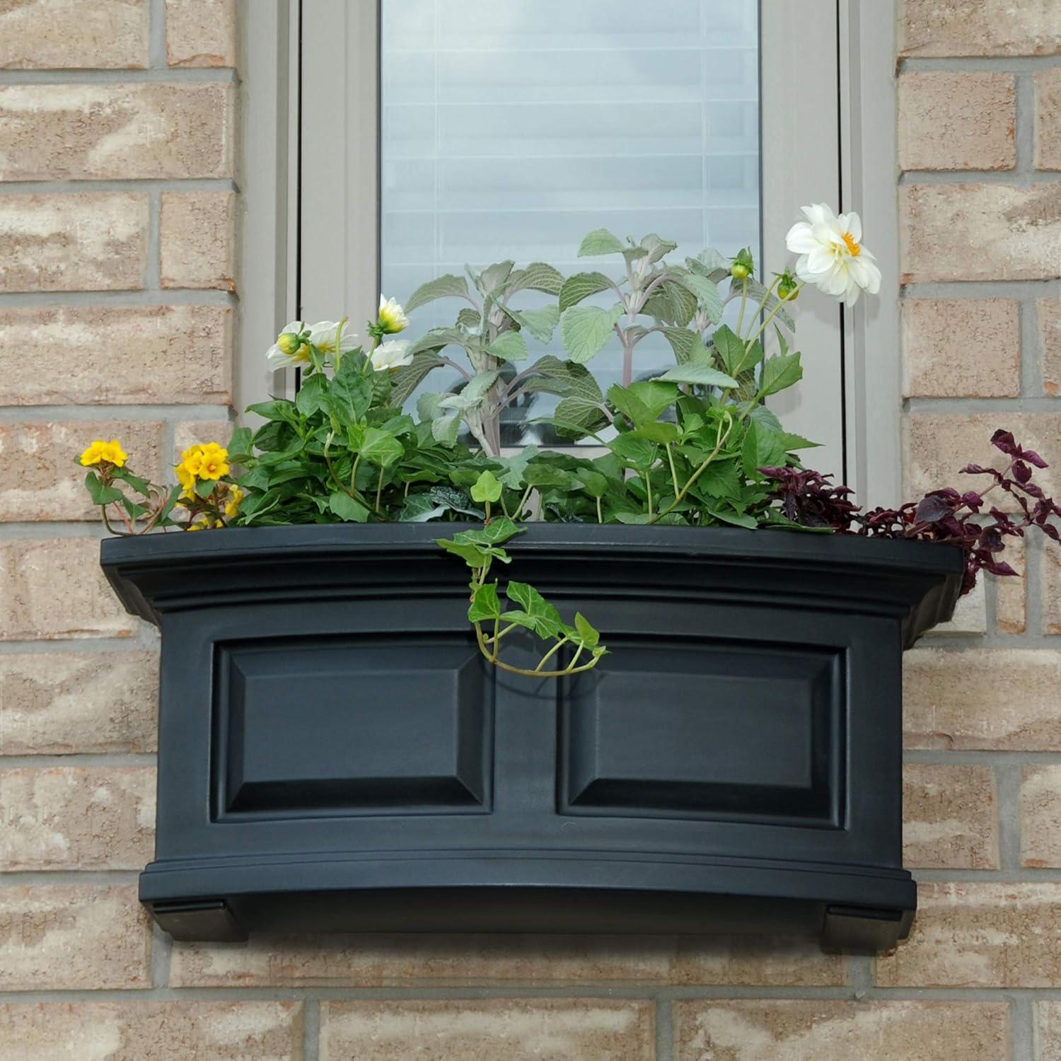 Nantucket Resin Window Box with Water Reservoir