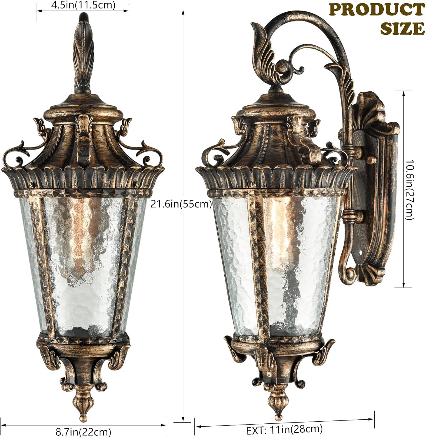 Outdoor Wall Sconce Waterproof Bronze Exterior Wall Light Fixtures