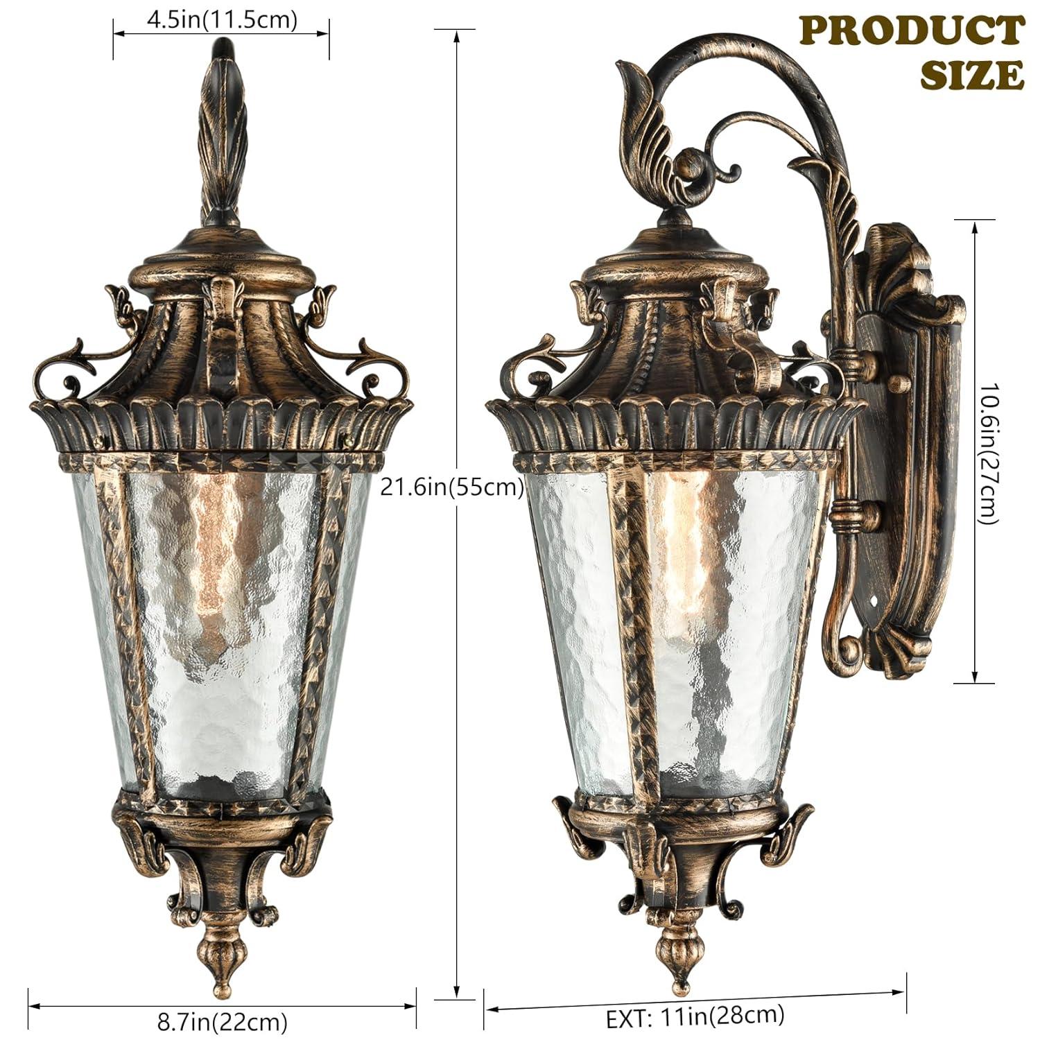 Outdoor Wall Sconce Waterproof Bronze Exterior Wall Light Fixtures