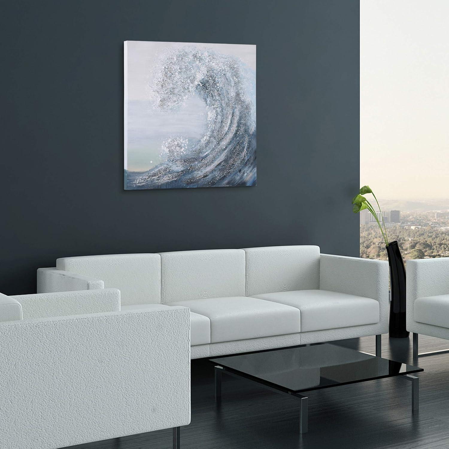 Empire Art Direct Crystal Wave Textured Metallic Hand Painted Wall Art, 36" x 36" x 1.5", Ready to Hang