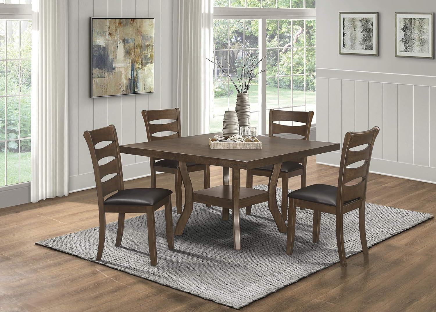 Red Barrel Studio® Transitional Dining Table with Lower Display Shelf and Extension Leaf for Dining Room & Reviews | Wayfair