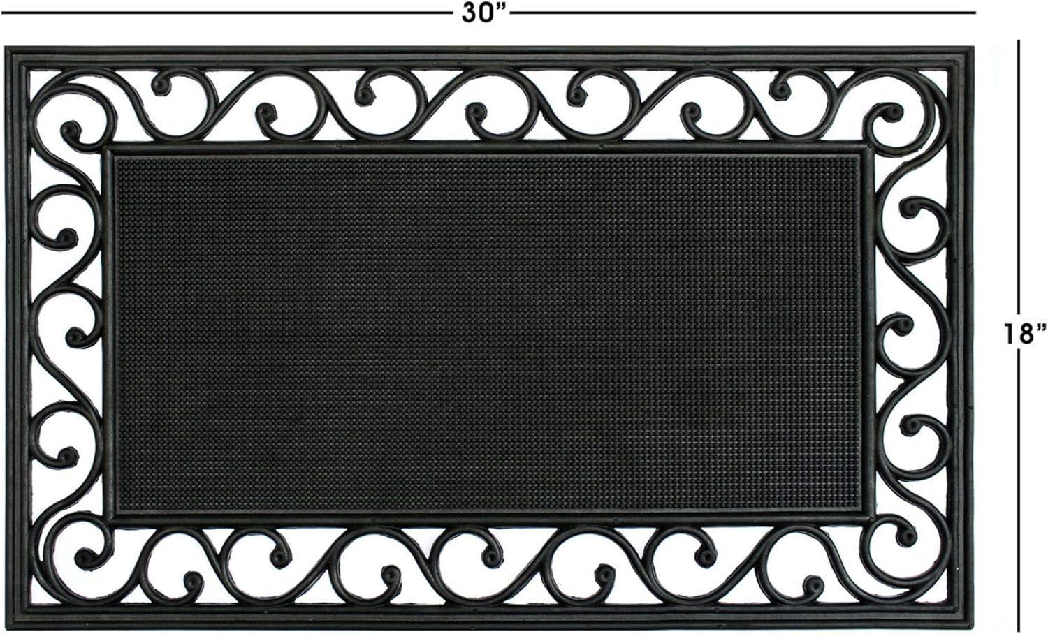 RugSmith Moulded Rubber Trellis Edge Outdoor Doormat, 18" x 30"