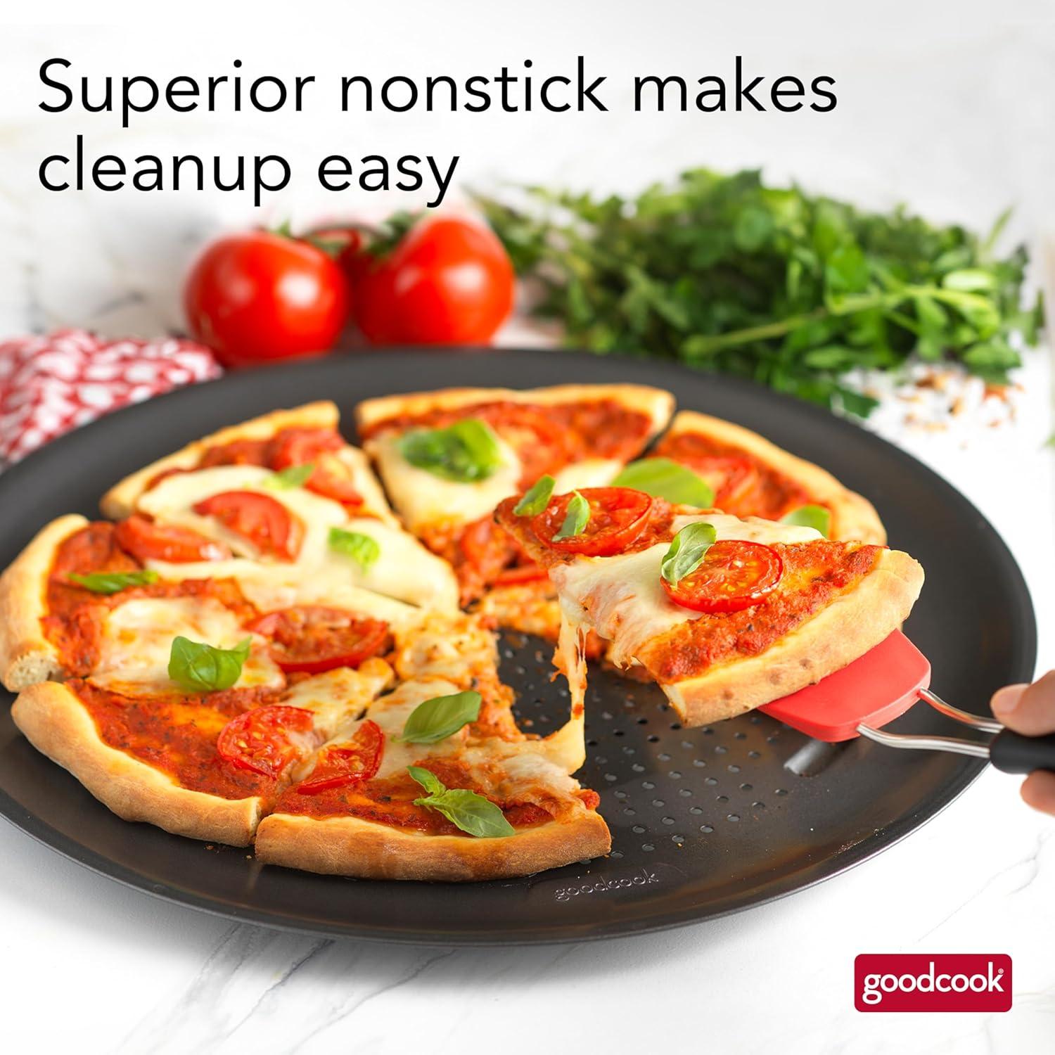 GoodCook Nonstick 16” Pizza Pan, Perforated Round Baking Pan