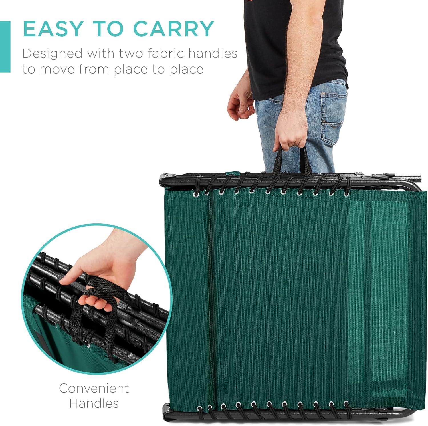 Best Choice Products Patio Chaise Lounge Chair, Outdoor Portable Adjustable Pool Recliner w/ Pillow - Forest Green