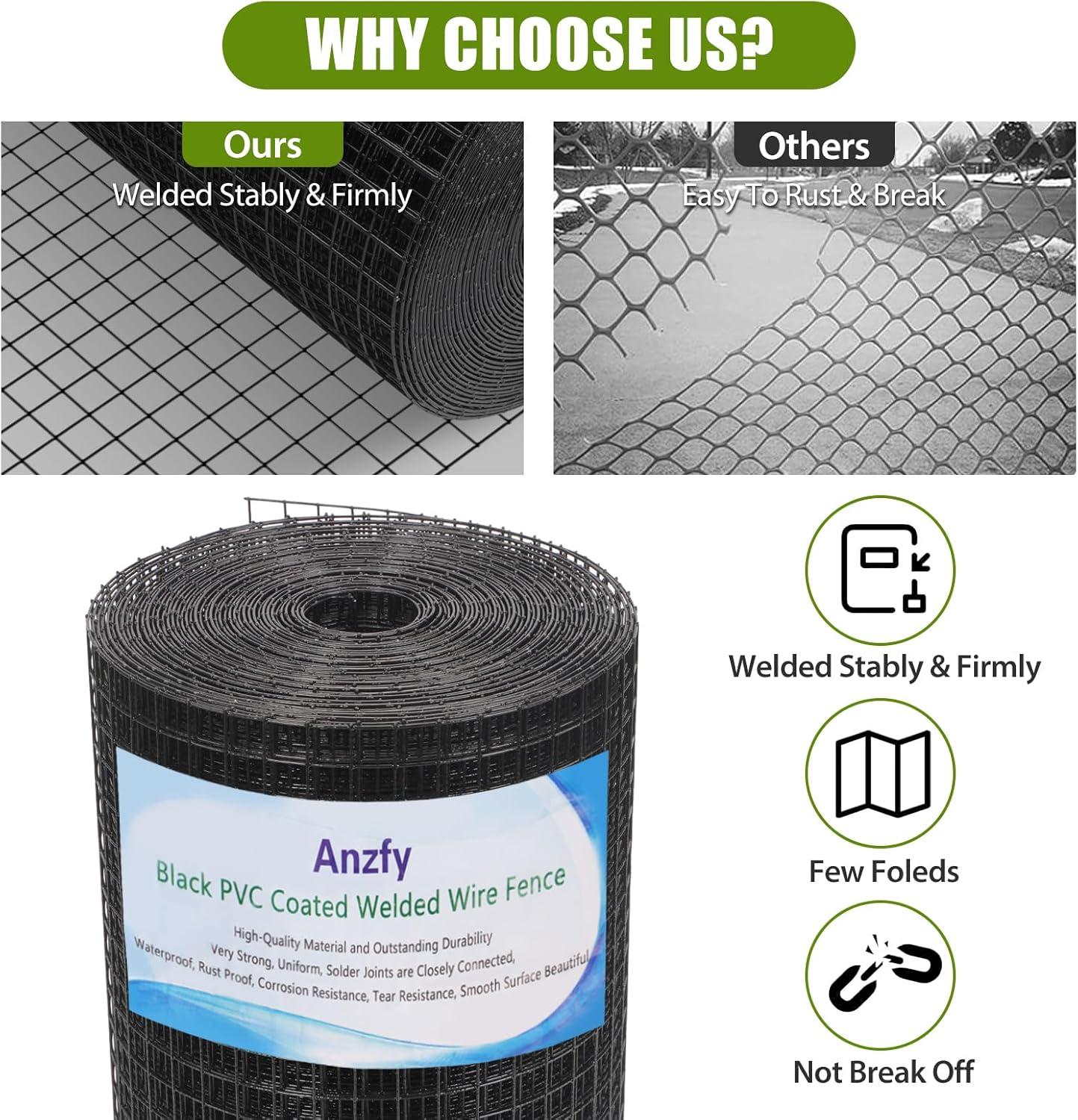 Black Vinyl Coated Metal Chicken Wire Mesh Roll