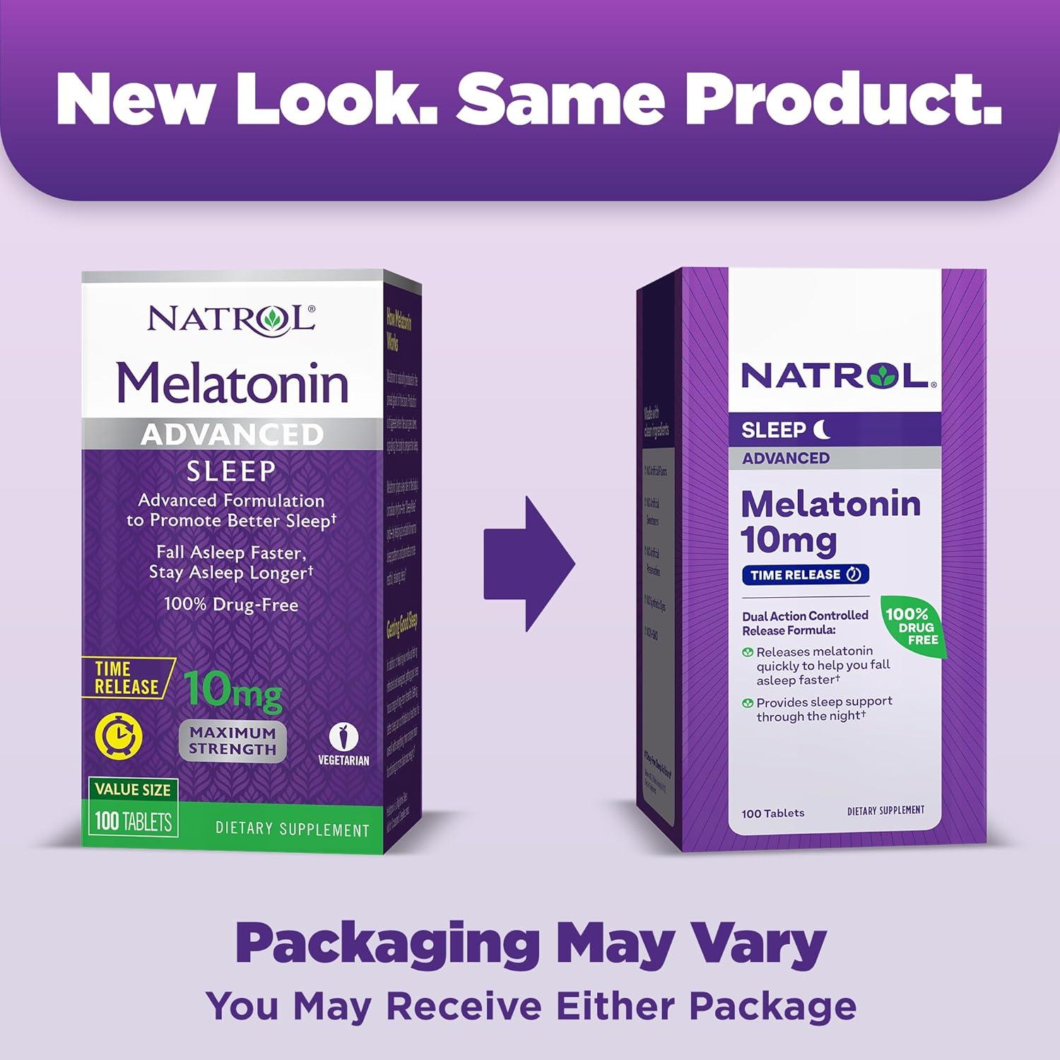 Natrol Advanced Melatonin, Sleep, 10 mg, 100 Tablets