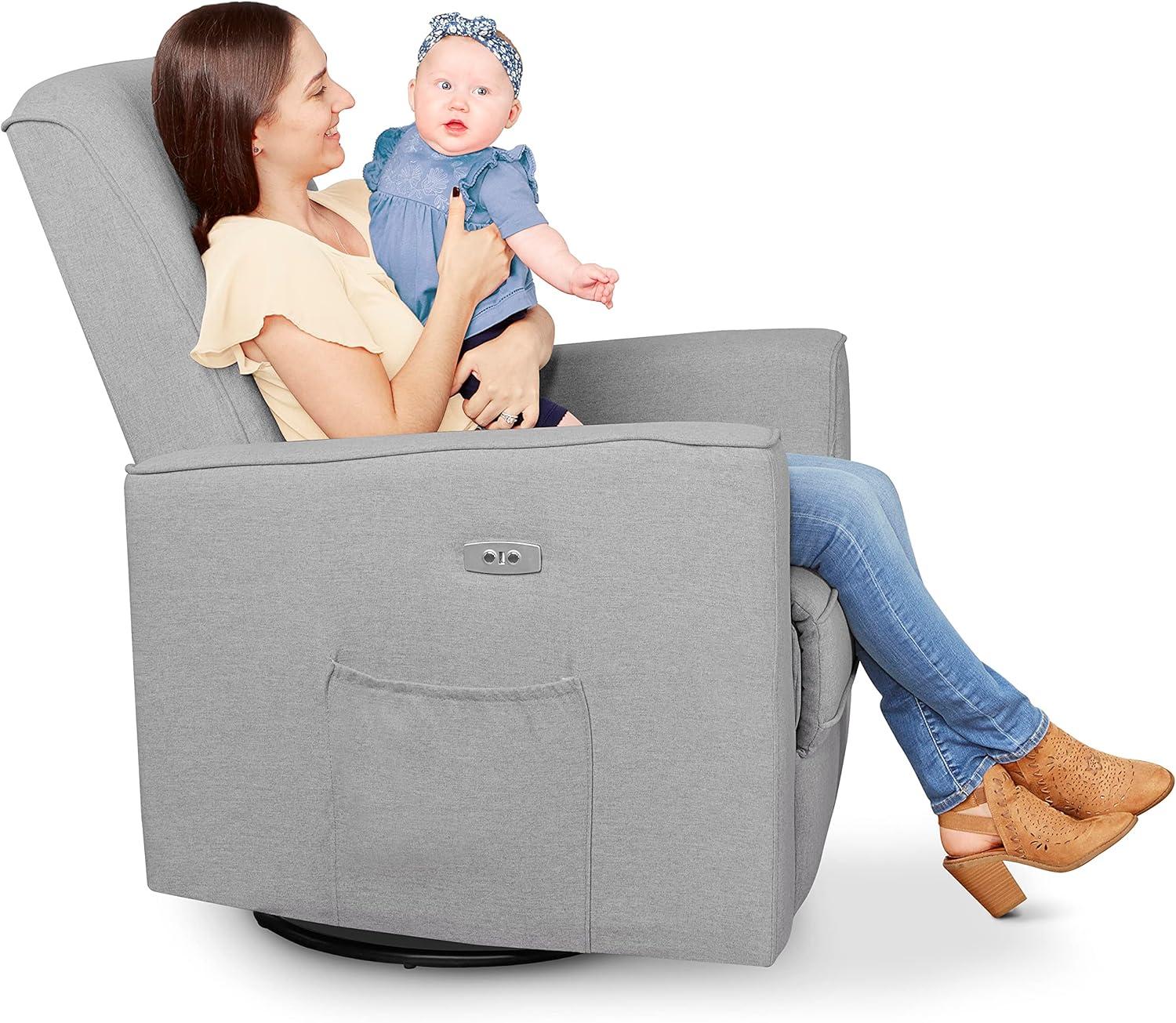 Evolur Greenguard Gold Certified Upholstered Swivel Reclining Glider