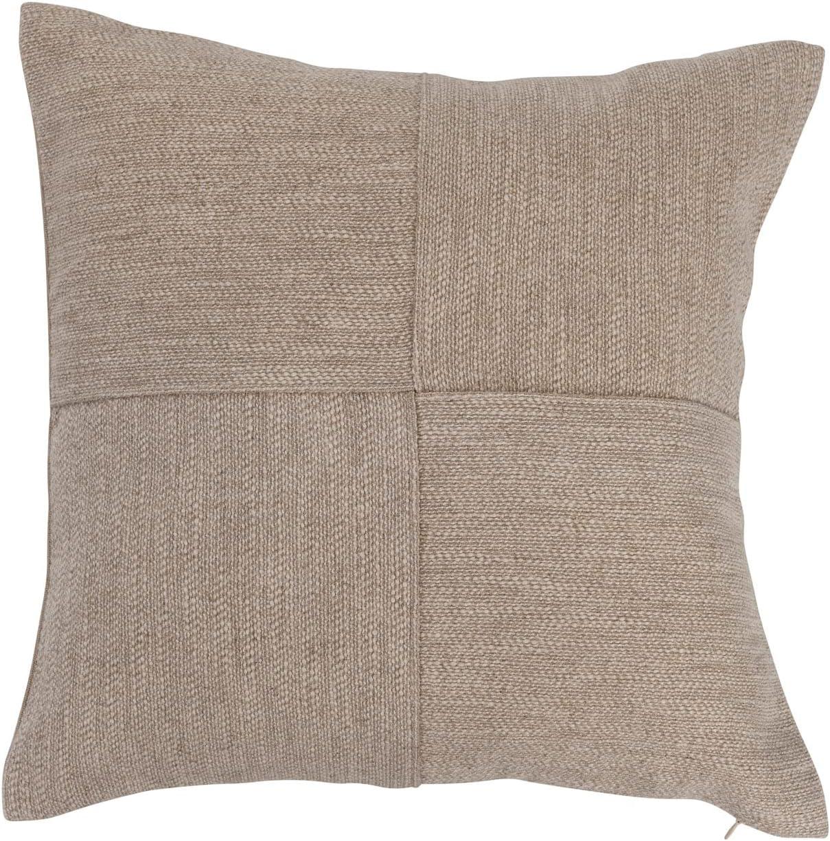 Elegant 16" Square Linen Blend Textured Throw Pillow