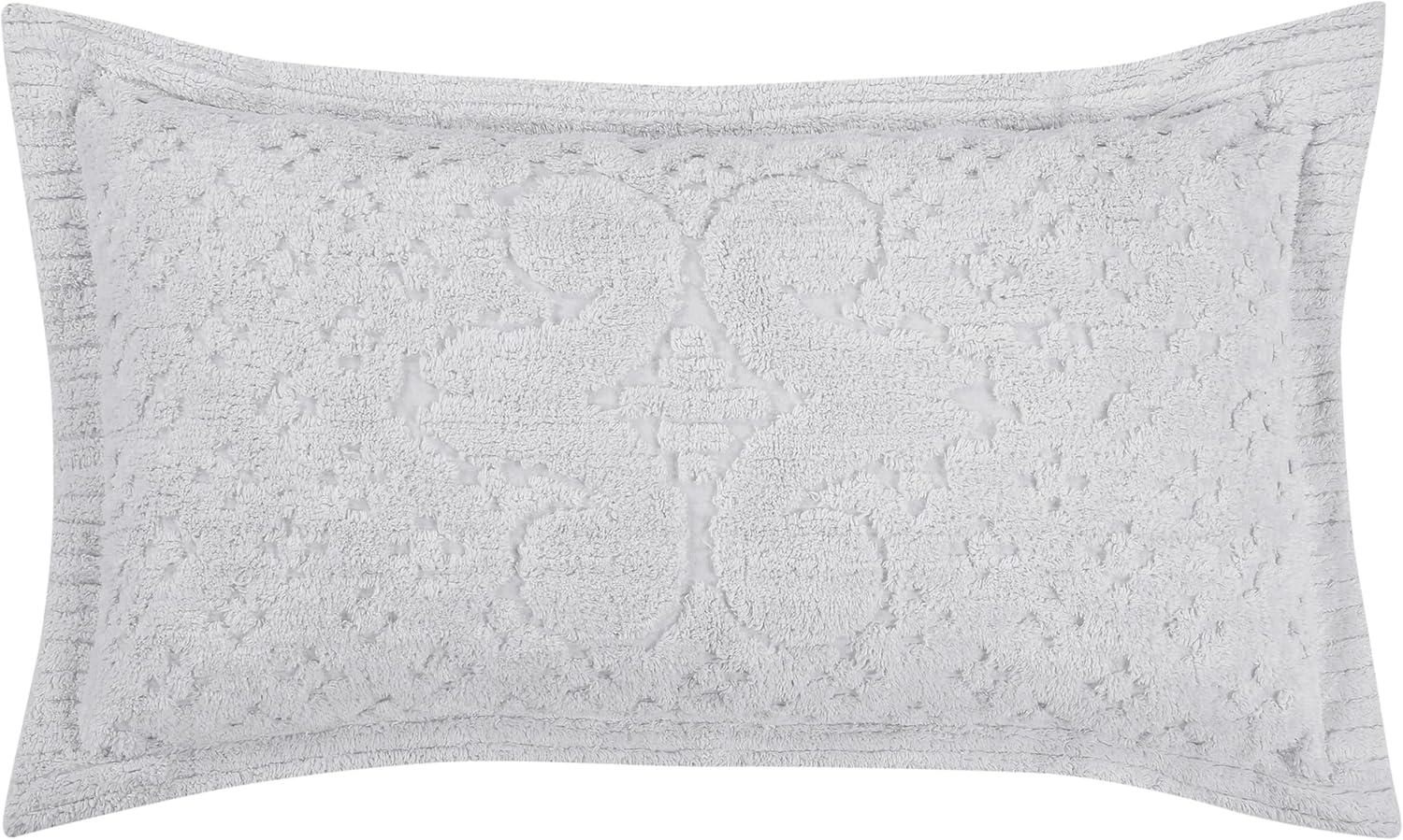 Better Trends Ashton Collection Chenille Bedspread Set, 100% Cotton Machine Washable Bedding Set, Soft & Breathable Medallion Design Coverlet with Sham, Luxurious All Season Comfort