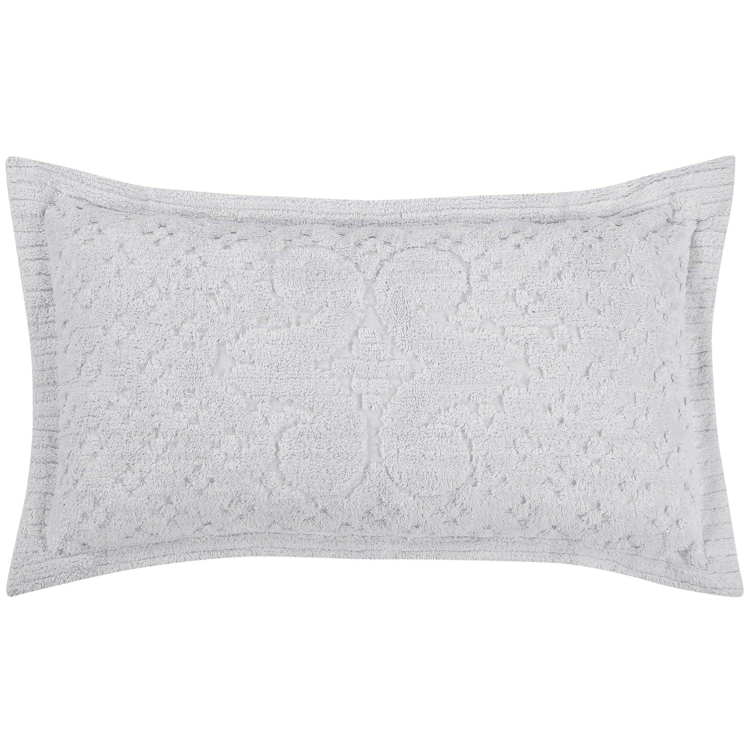 Better Trends Ashton Collection Chenille Bedspread Set, 100% Cotton Machine Washable Bedding Set, Soft & Breathable Medallion Design Coverlet with Sham, Luxurious All Season Comfort