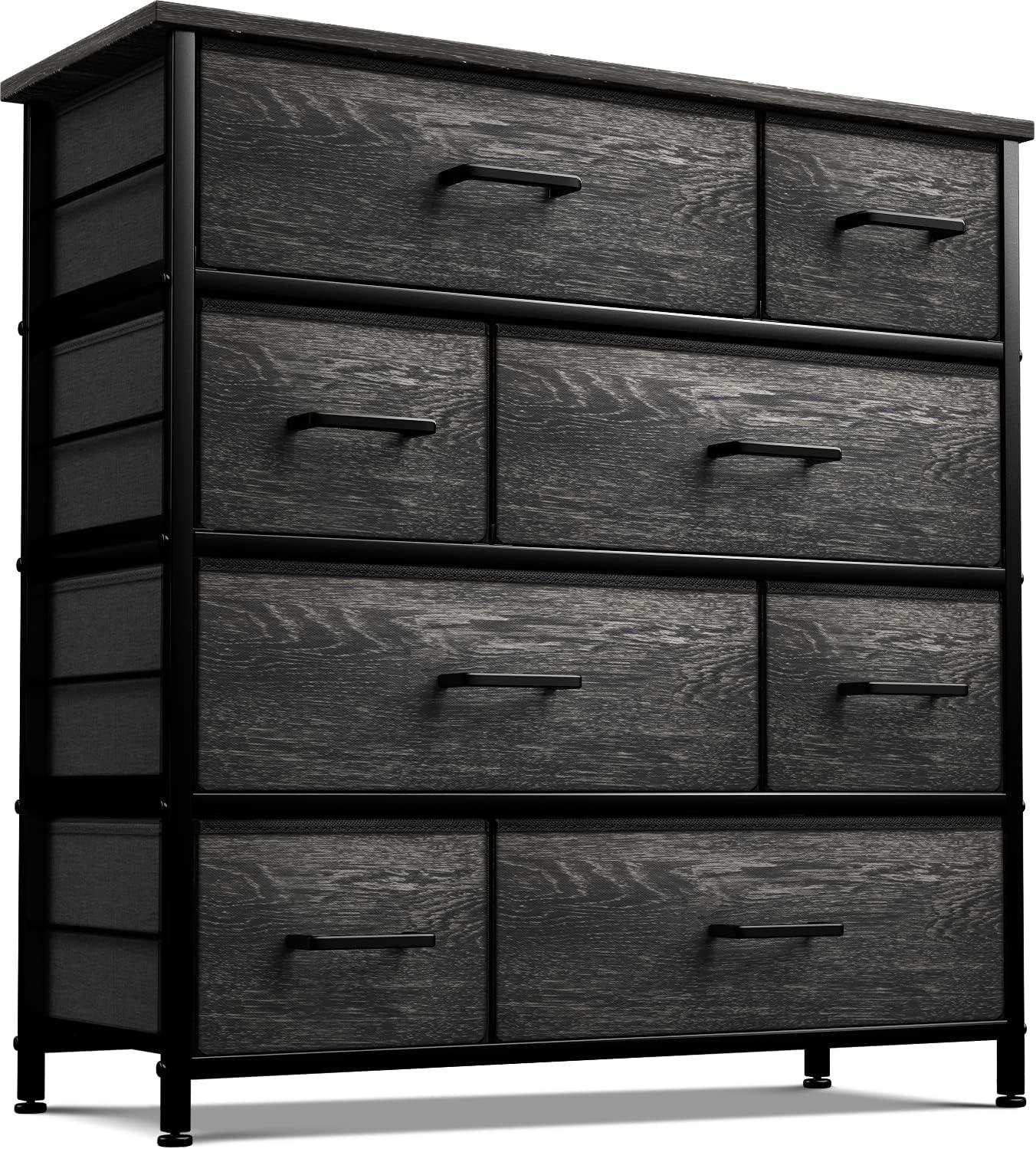Sorbus Sorbus 8 Drawers Dresser with Steel Frame and Wood Top in Rustic