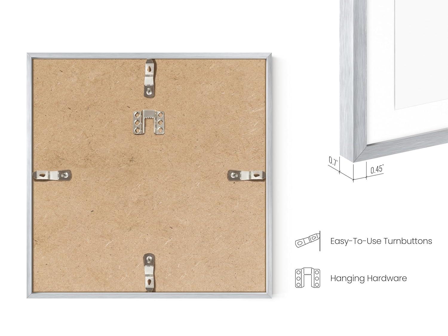 Haus and Hues Matted Square Metal Picture Frames (Set of 1)