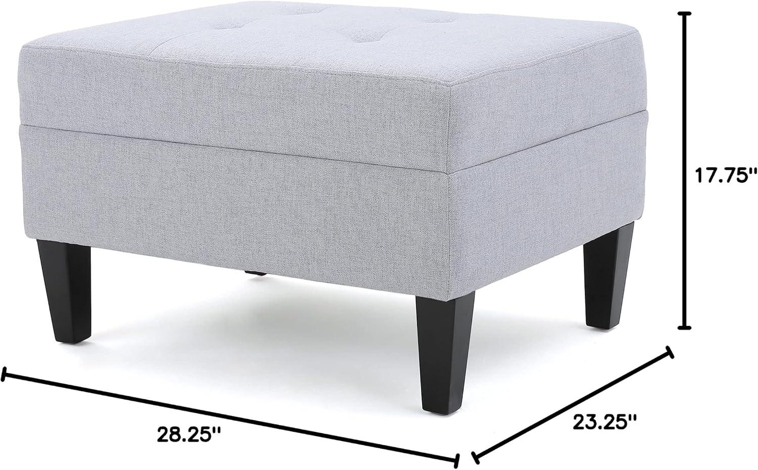 GDF Studio Bridger Mid-Century Ottoman, Light Grey